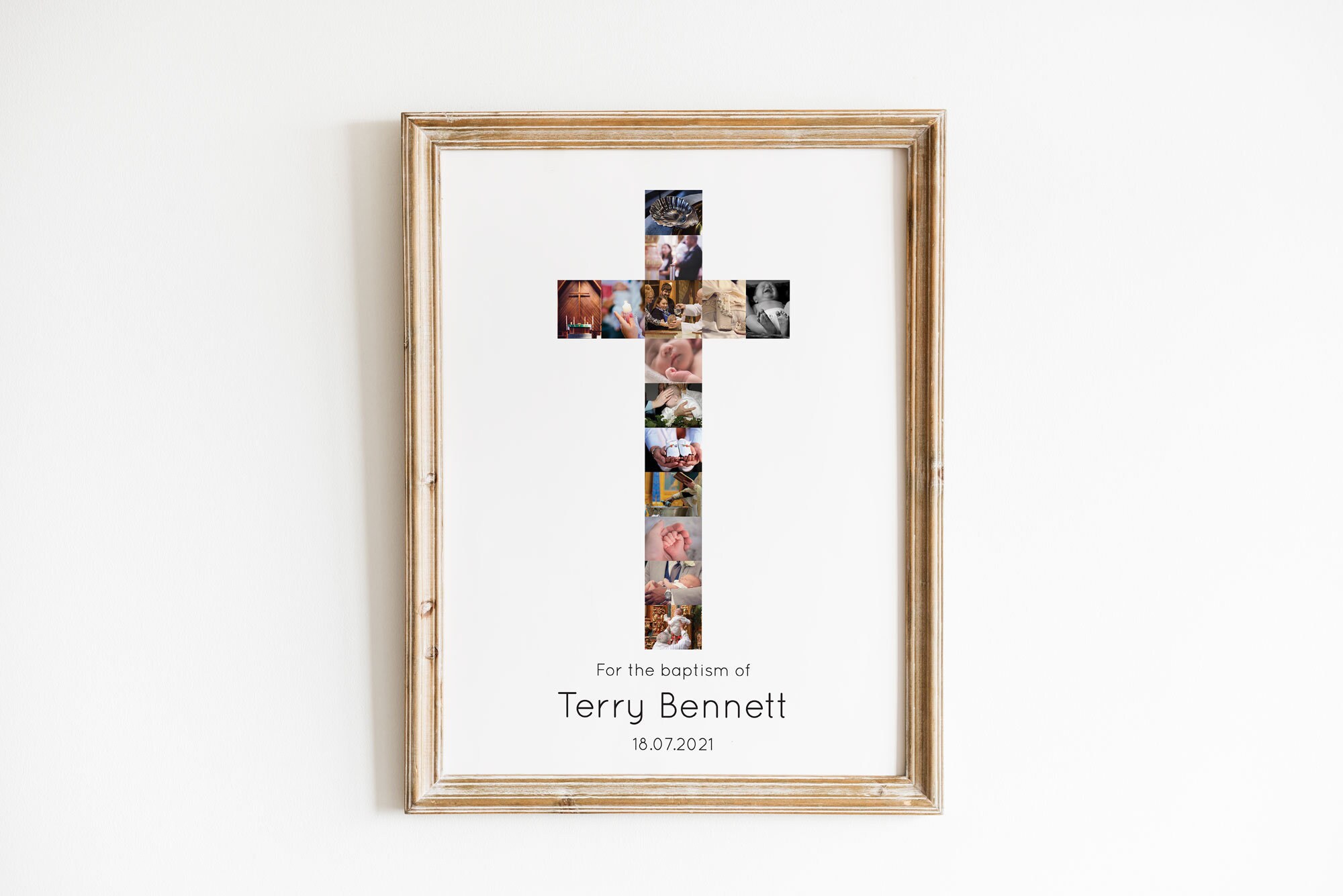 Custom Cross Photo Collage, Baptism Gift (digital PDF/JPEG) - Etsy