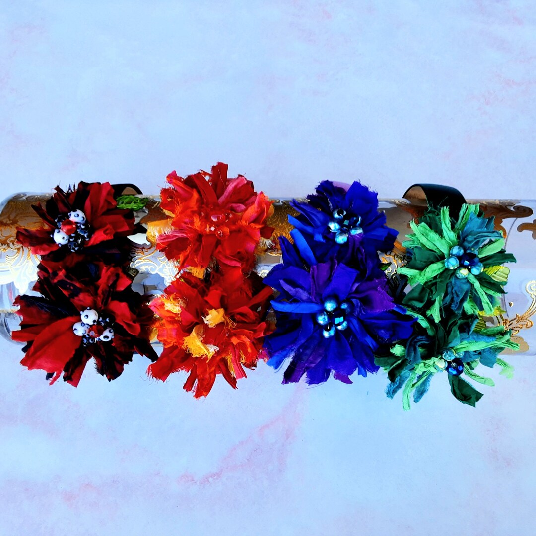Flexible Silk Flower Headband Colorful Floral Fascinator Flower Crown