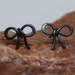 20% OFF SALE! Oxidized Silver Bow Post Earrings. 925 Silver. Item 109.