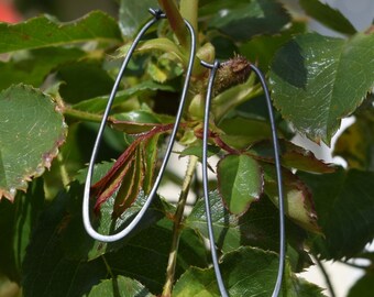20% OFF SALE! Oxidized Silver Elongated Hoop Earrings. 175