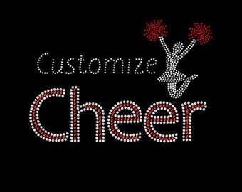 Custom Rhinestone Cheer  Transfer, custom applique, custom bling, custom logo iron bling rhinestone transfer, custom decal, iron on