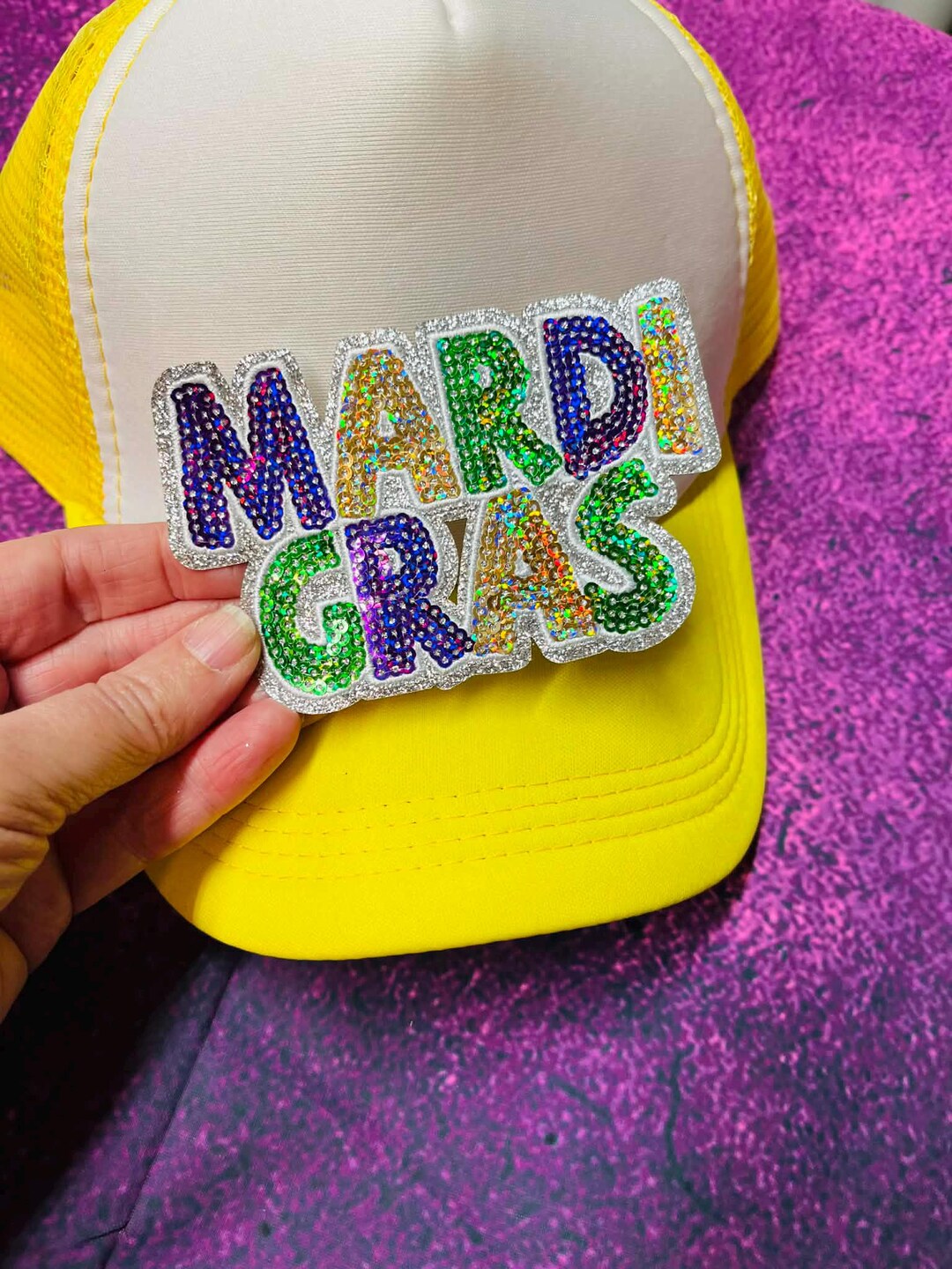 Mardi Gras- Sequin Patch- Iron On- Patch Only - Louisiana  display picture 1