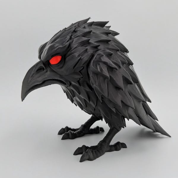 Black Raven Sculpture – Gothic Decor Accent