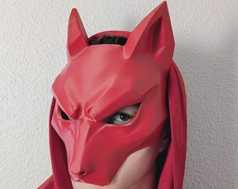 Kitsune Mask, Japanese Fox Mask, Anime Cosplay Costume Prop