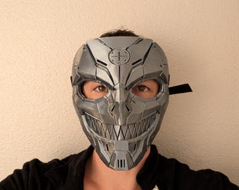 Cyber Reaper Full Face Costume Mask | Mechanical Skull | Sci Fi Halloween Cosplay
