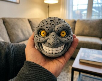 Grinsende Mond Skulptur, gruselige Mond Regal Deko