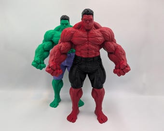 Red/Green Hulk Sculpture, 11 Inch Tall Superhero Collectible