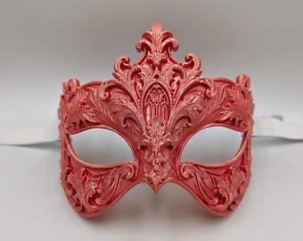 Ornate Venetian Masquerade Mask, Baroque Half Face Costume Mask