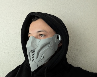 Futuristic Ninja Mask, Lower Face Cyber Armor Costume