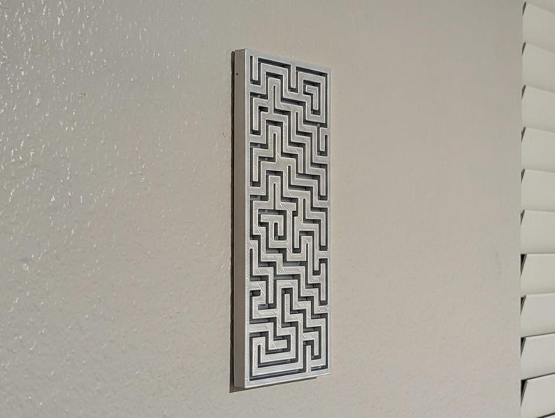 Labyrinth Wall Panel, Gray Geometric Maze Wall Art - Etsy