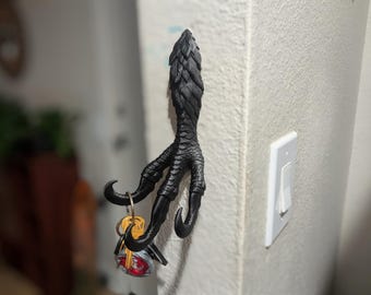 Raven Talon Wall Key Holder, Gothic Entryway Decor
