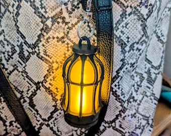 LED Tea Light Gothic Lantern Keychain - Purse and Bag Accessory
