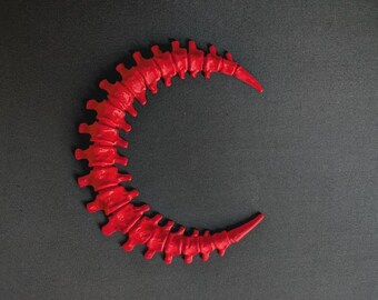 Spine Crescent Moon: Gothic Wall Sculpture