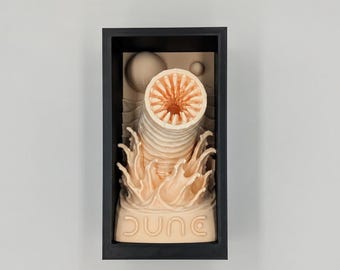 Dune Sandworm Book Nook | Arrakis Desert Bookshelf Insert