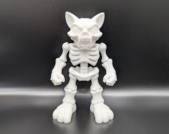 PsychoCat (Skelly) - Customizable Skeleton Cat Desk Sculpture - Collectible Figure