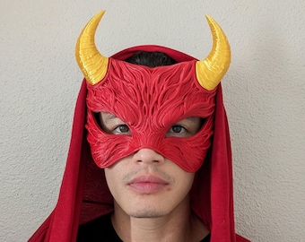 Horned Demon Mask, Gothic Devil Costume