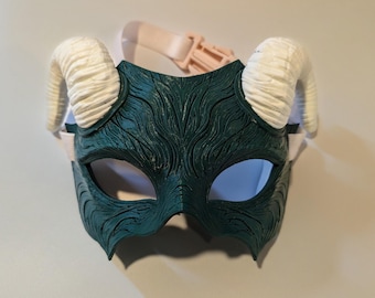 Forest Faun Mask, Ram Horn Satyr Cosplay Costume