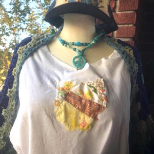 Upcycle patchwork tops and kimono’s OOAK handmade stitched with vintage fabric
