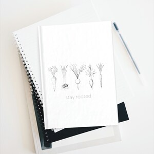 Stay Rooted Journal, farmhouse aesthetic, garden gift, root vegetables, minimal sketch, garden journal, kitchen gift, gift for cook, mom