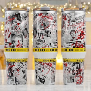 40 oz Crime Scene Murder Shows Junkie Stainless Steel Tumbler with Handle