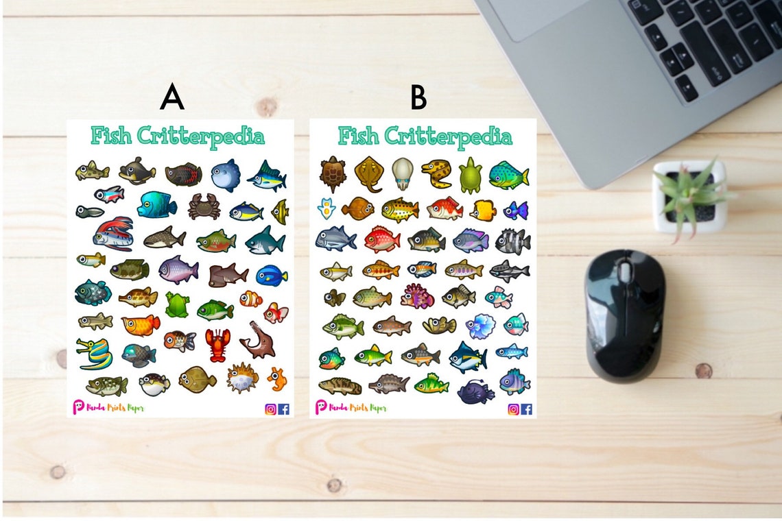 Fish Critterpedia Stickers from Animal Crossing | Etsy