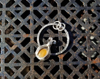 Sterling Silver & Mexican Opal Firefly Lightning Bug Pendant