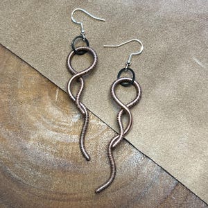 Copper Worm Earrings