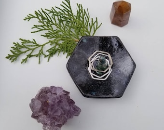 Handmade Ceramic Ring Dish with Cone - Black