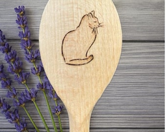 Cat Wood Spoon