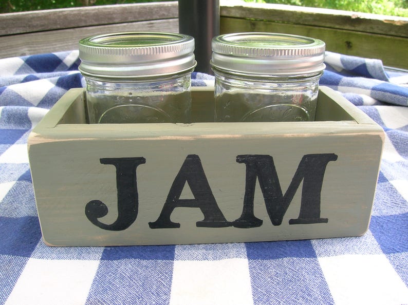 Jam/jelly Caddy Wood Jam Mason Jar Holder Etsy