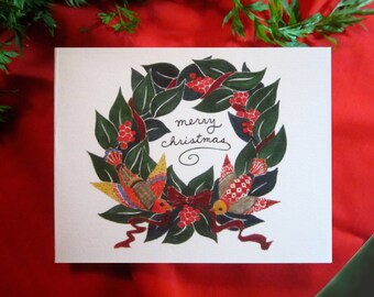 Cloisonné Wreath Christmas Card