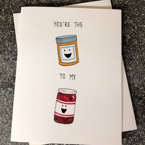 Tarjeta de amistad con mantequilla de maní y mermelada