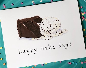 Tarjeta de cumpleaños de pastel de chocolate