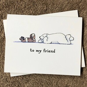 Tarjeta de amistad con oso polar esquimal