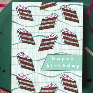 Chocolate Cake Ukiyo-e Birthday Card image 2