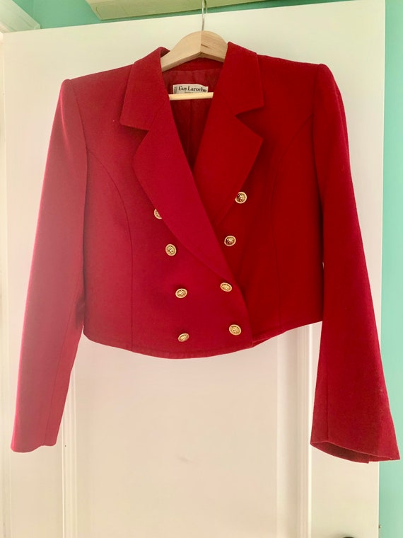 Guy Laroche short jacket strawberry red