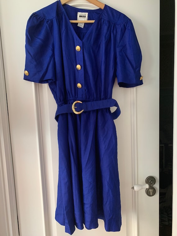Vintage dress 50s royal blue