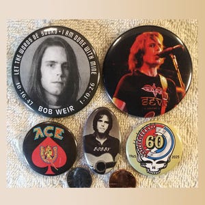 Bob Weir PIN BUTTON LOT Memorial Grateful Dead 60th Anniversary