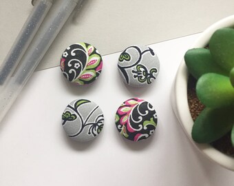 Floral Magnets, Paisley Magnets, Refrigerator Magnets, Kitchen Decor, Office Decor, White Board Magnets, Gifts For Teachers, Cubical Decor