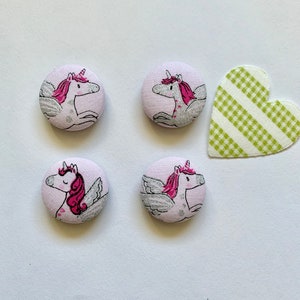 Unicorn Magnets, Unicorn, Magnets, Magnet, Refrigerator Magnet, Pink, Fabric Covered Magnets, Fridge Magnets, Cubical Space, Unicorn Swag