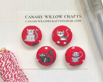Cat Magnets, White Board Magnets, Refrigerator Magnets, Cat Lover, Gifts Under 10, Teacher Gift, Red Decor, Gifts For Teachers, Organization