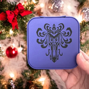 Personalized Disney Travel Jewelry Box, Princesses customized small travel case, Haunted Mansion Christmas Stocking Stuffer, FE gift