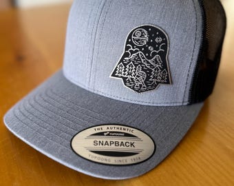 Adult Disney Darth Vader Helmet Scene Trucker Hat, Mens Star Wars Trucker, Galaxy's Edge Cap, YP6606 Leatherette patch, Disney Hat for Him