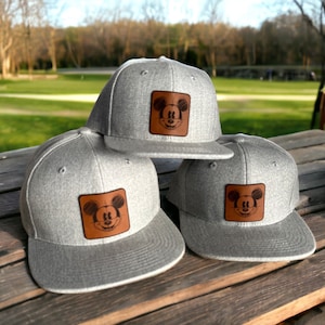 Flat Bill Disney Trucker Hat, Adult Disneyland baseball cap, Youth Infant matching hat, Daddy Youth toddler, Disneyworld Mickey Snapback
