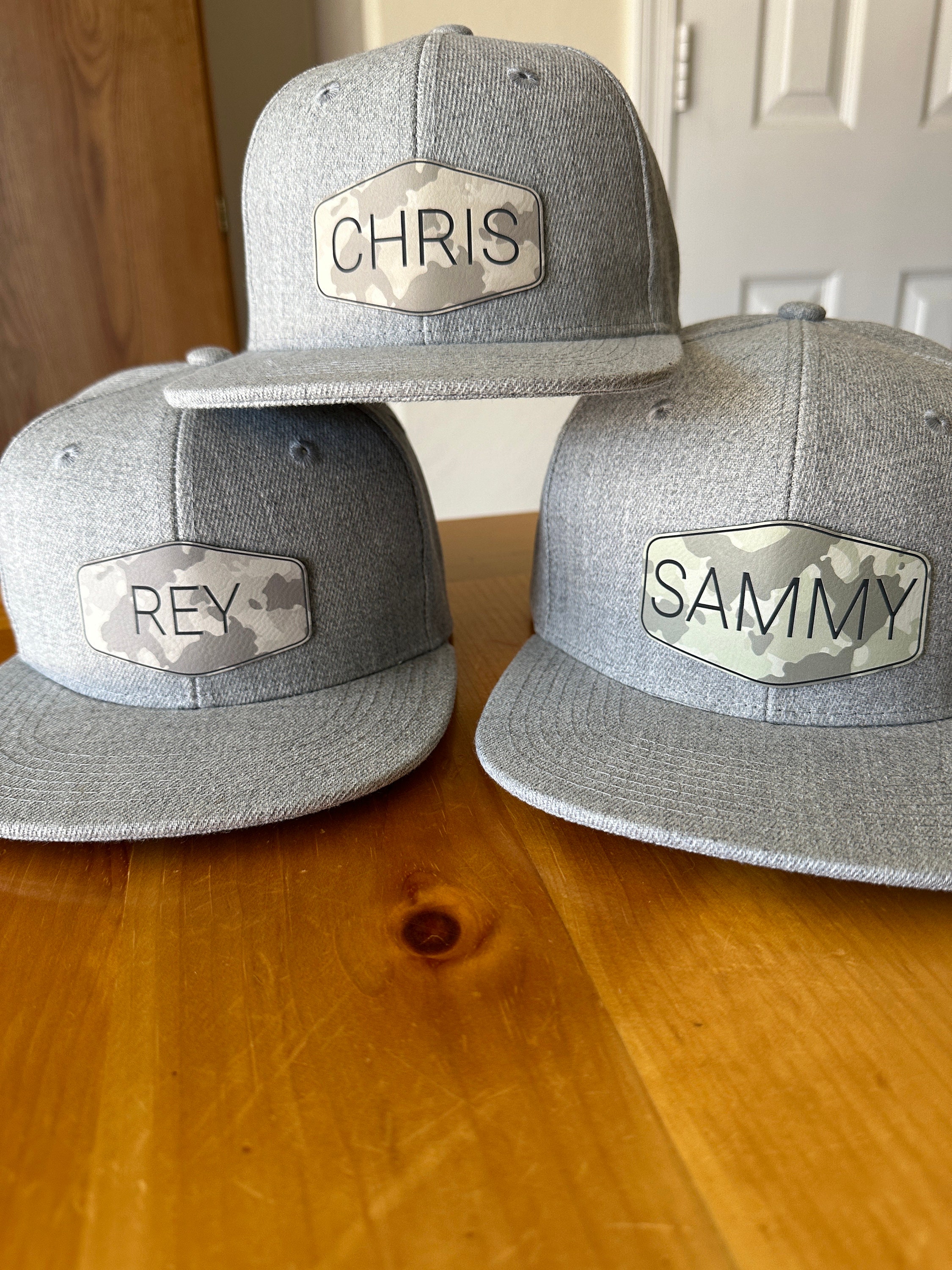 Personalized Name Camouflage Boy Girl, Custom Flat Bill Youth Snapback Hat, Infant Toddler Youth Kids Adult Hat, Child Dad Cap