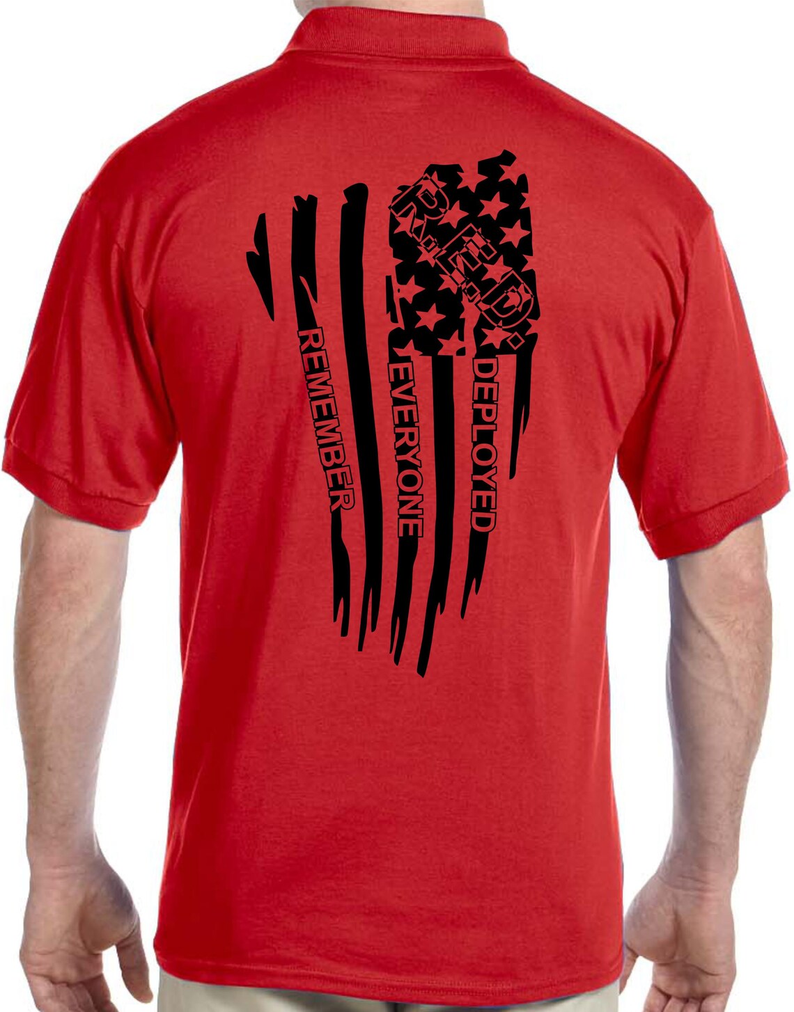 RED Remember Everyone Deployed Military Flag front and back | Etsy