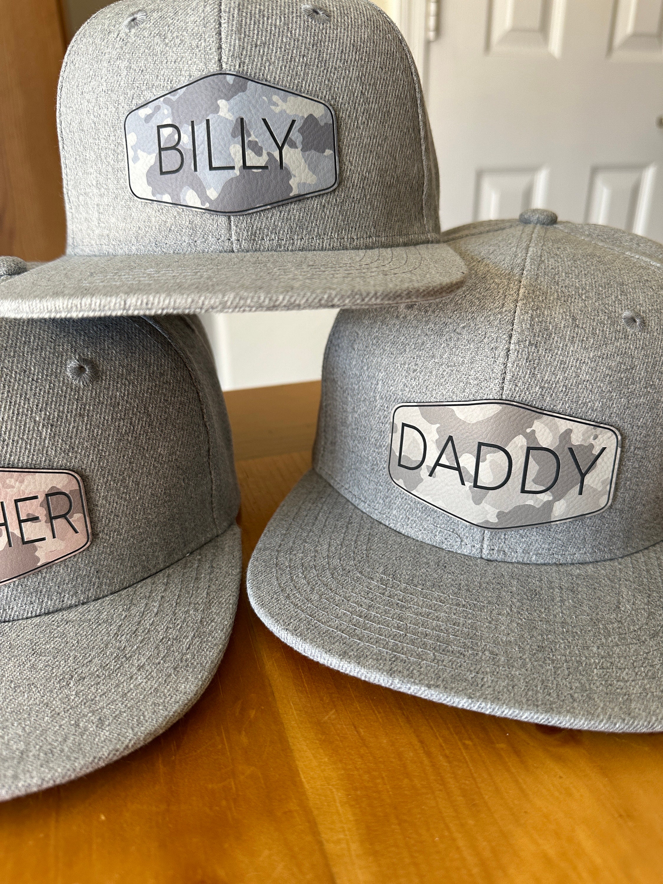 Personalized Name Camouflage Boy Girl, Custom Flat Bill Youth Snapback Hat, Infant Toddler Youth Kids Adult Hat, Child Dad Cap