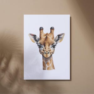 Watercolor Giraffe - Nursery Wall Art for Baby, Kids, Pastel, Watercolor, Neutral, Minimalist, Jungle, Animal, Zoo