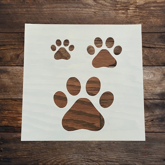 Dog Paw Stencil Dog Paw Reusable Stencil 3 Different Sizes - Etsy