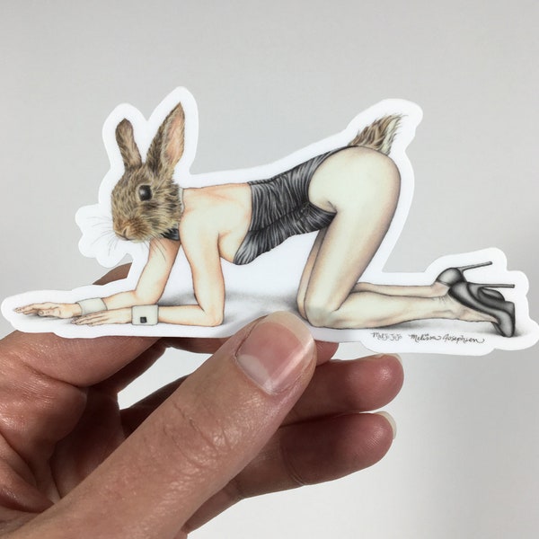 Gentlemen's Hare Burlesque Pinup Sticker